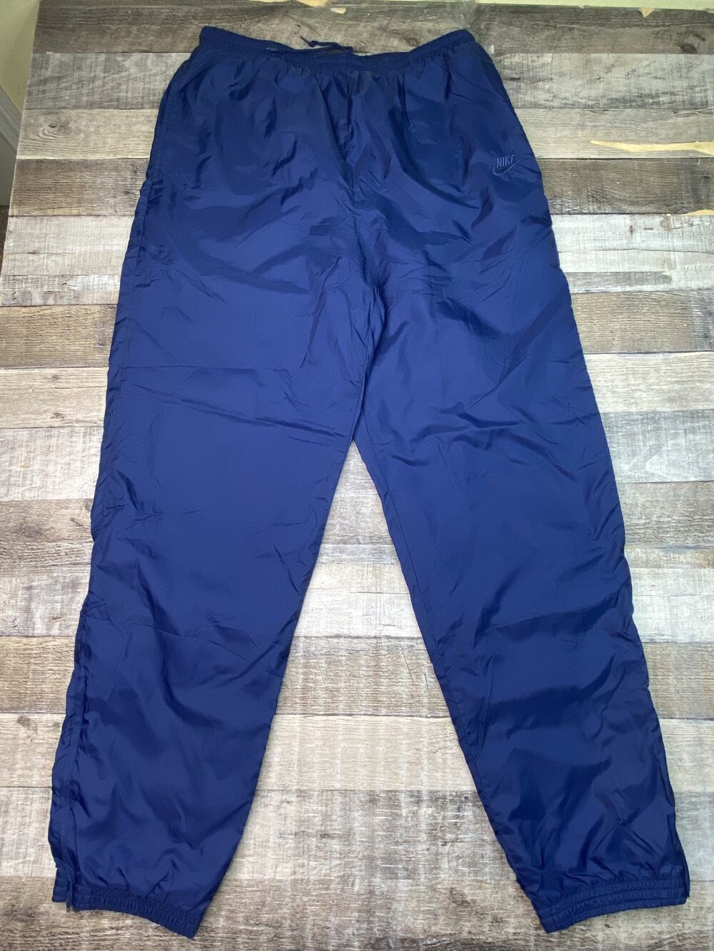 90s Nike Pants Men L Nylon Track Windbreaker Joggers Ankle Zip Baggy Y2K Running